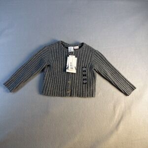 Zara Baby Girls Size 18-24 Months Cardigan, Knit, Gray, Super Soft, NWT